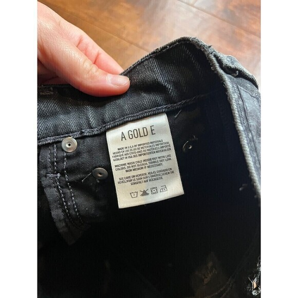 Agolde Womens Cut Off Jaden Dark Gray Distressed Short Size 24 - Picture 3 of 6